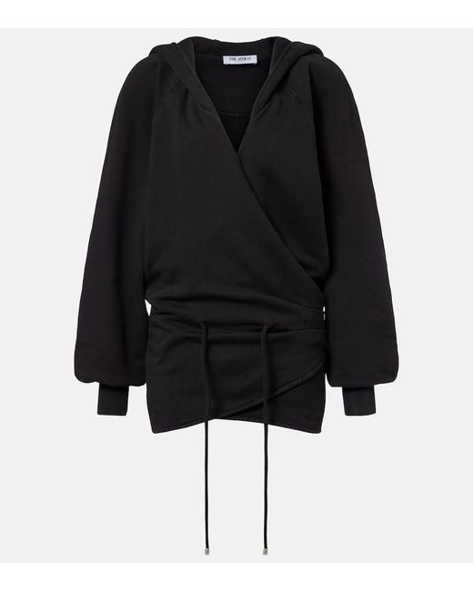 The Attico Black Cotton Jersey Sweatshirt Dress