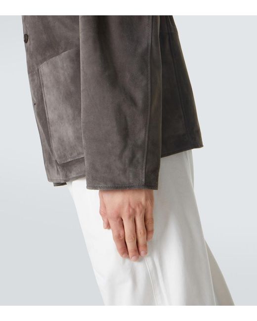 Dunhill Gray Suede Jacket for men