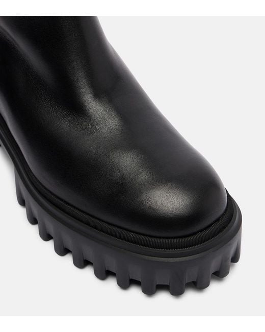 Hogan Black H700 Leather Mid-Calf Boots
