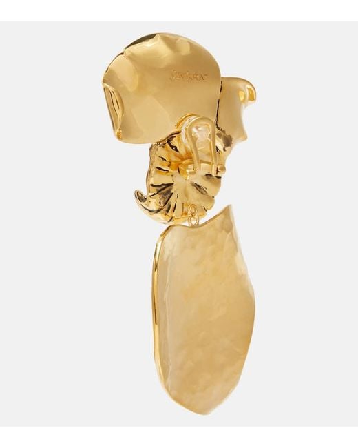 Saint Laurent Metallic Verzierte Clip-Ohrringe