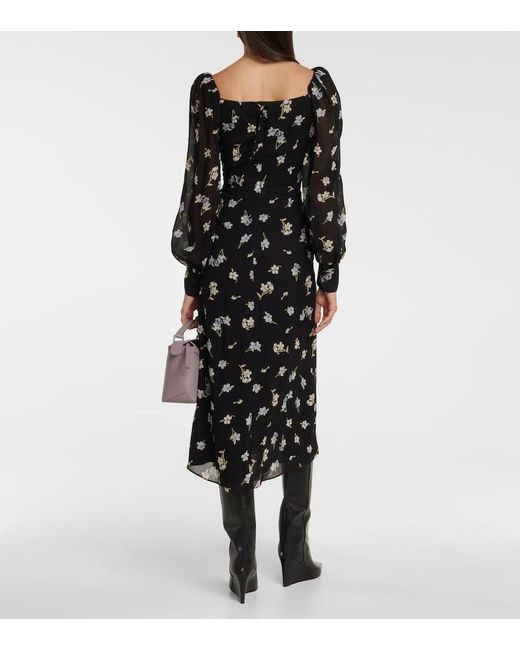 Dorothee Schumacher Black Midnight Blossom Midi Dress