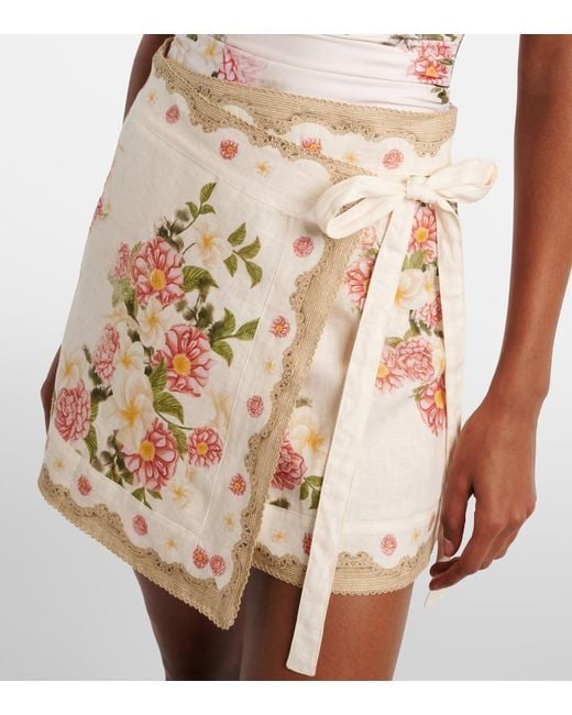 Agua Bendita Metallic Luna Floral Linen Beach Cover-Up