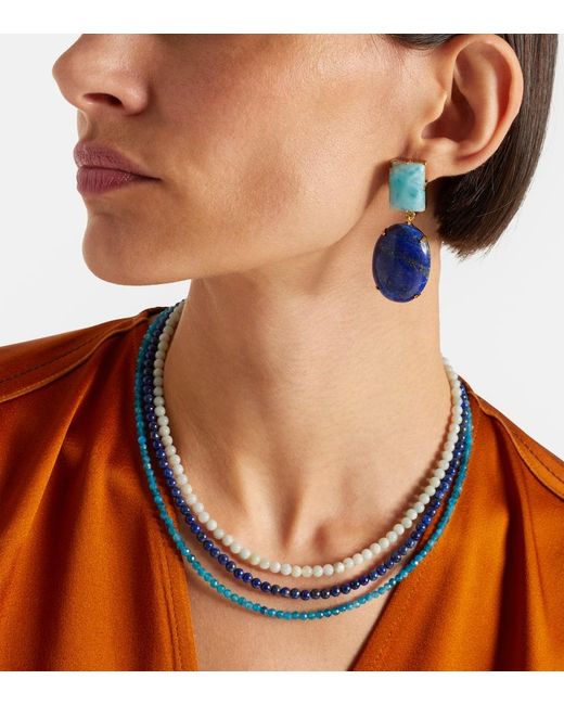 Jennifer Behr Blue Xiomara 18Kt-Plated Drop Earrings