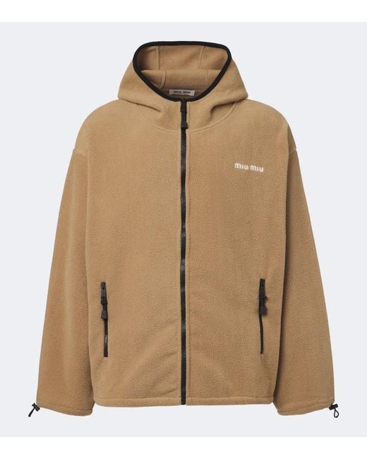 Miu Miu Natural Hooded Fleece Jacket for men
