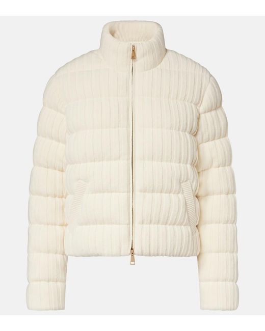 Moncler Natural Wool And Cashmere Down Jacket