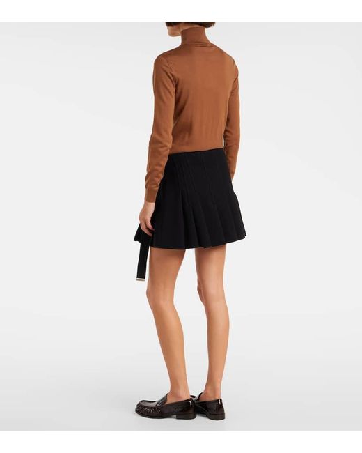 Minifalda Con Cinturon Plan C de color Black