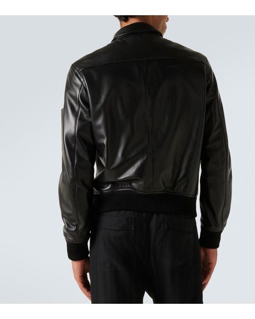 Tom Ford Black Leather Blouson Jacket for men