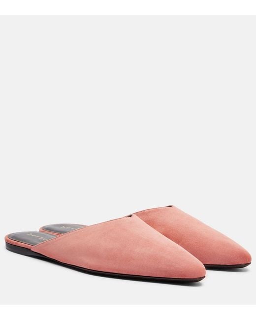 Herbert Levine Pink Homebody Suede Mules