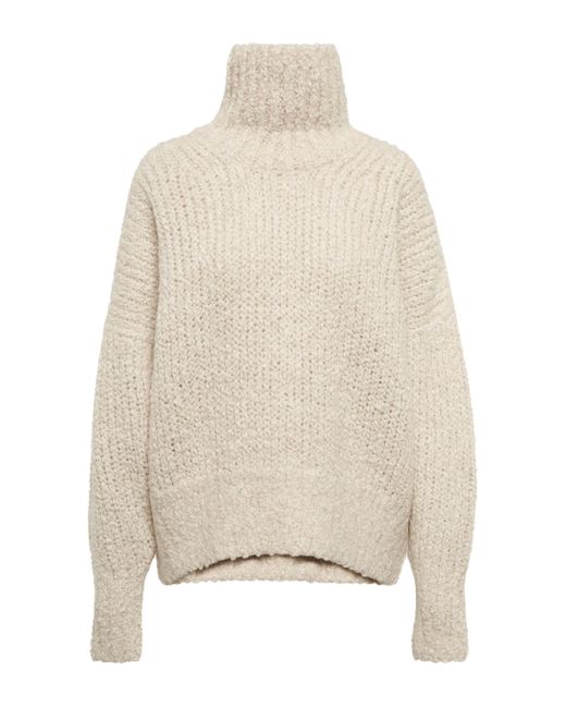 Totême Alpaca And Wool-blend Bouclé Turtleneck Sweater in White | Lyst ...