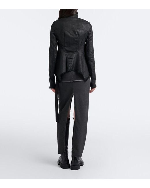 Rick Owens Black Drkshdw Sliced Pillar Cotton Midi Skirt