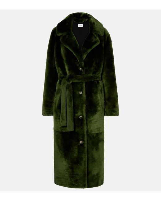 Yves Salomon Green Shearling Coat