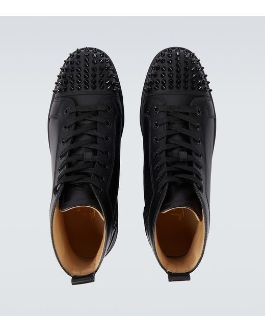 Christian Louboutin Black Lou Spikes High-top Sneakers for men