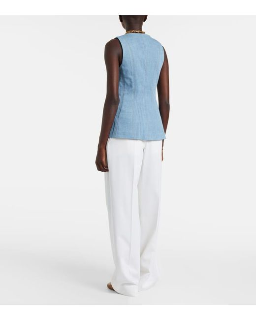 Gilet Di Jeans Avalina di Veronica Beard in Blue