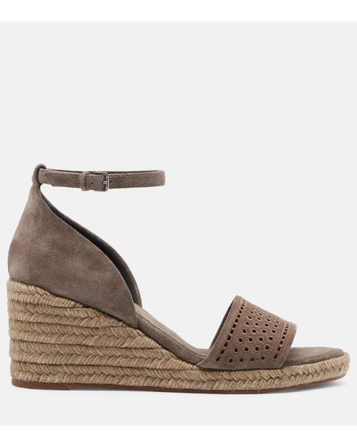 Brunello Cucinelli Brown Suede Espadrille Wedges