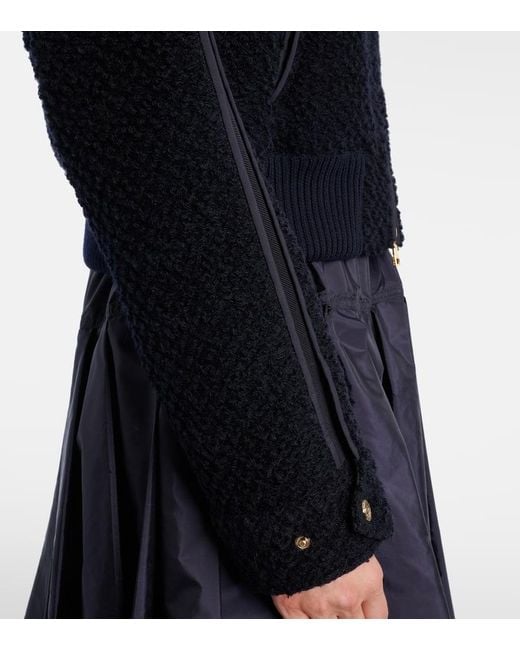 Moncler Blue Daunenjacke Aus Schurwolle
