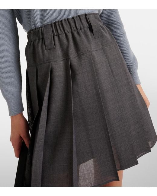Brunello Cucinelli Gray Pleated Tennis Skirt