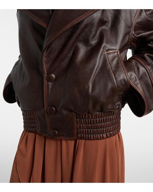 JACQUES WEI Brown Leather Biker Jacket