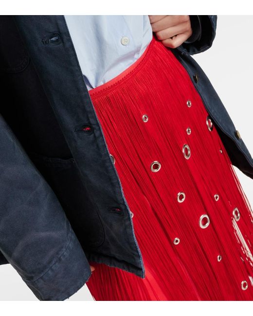 Prada Red Organza Skirt