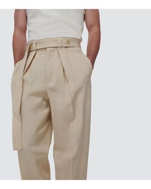 Jil Sander Natural Pleated Pants for men