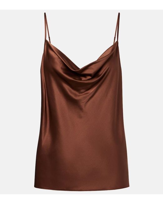 Top Lencero Sola En Mezcla De Seda Veronica Beard de color Brown