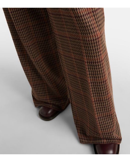 Max Mara Brown Seggio Wool And Cotton Jersey Wide-Leg Pants