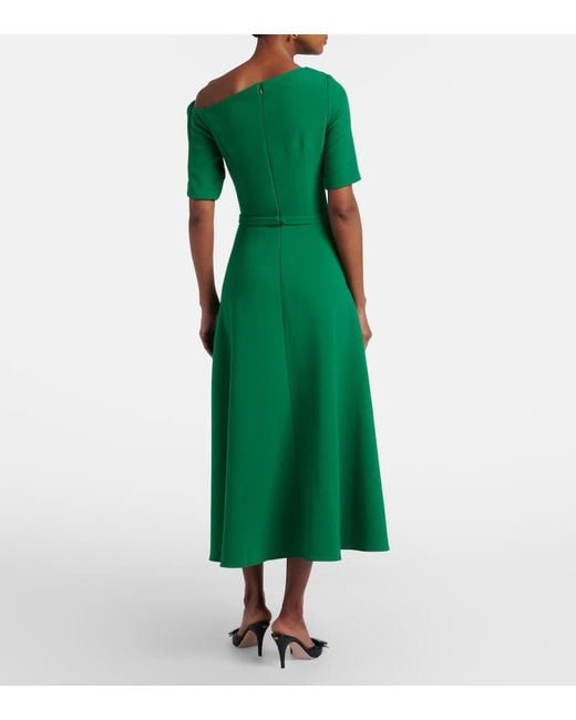 Safiyaa Green Stephanie Draped Crepe Cocktail Dress