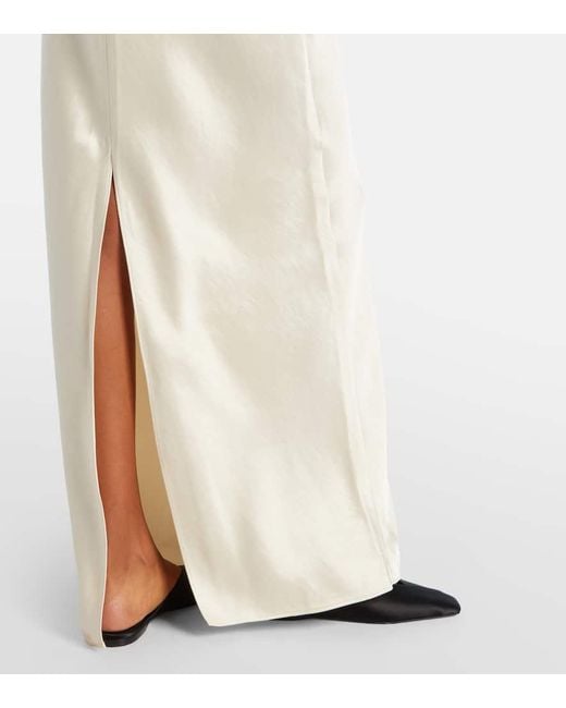 Vince White Satin Maxi Skirt