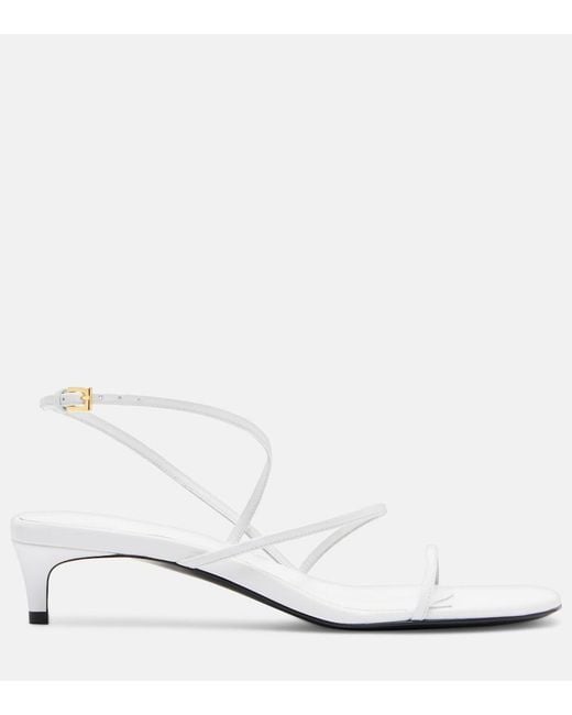 Khaite White Loop 35 Leather Sandals