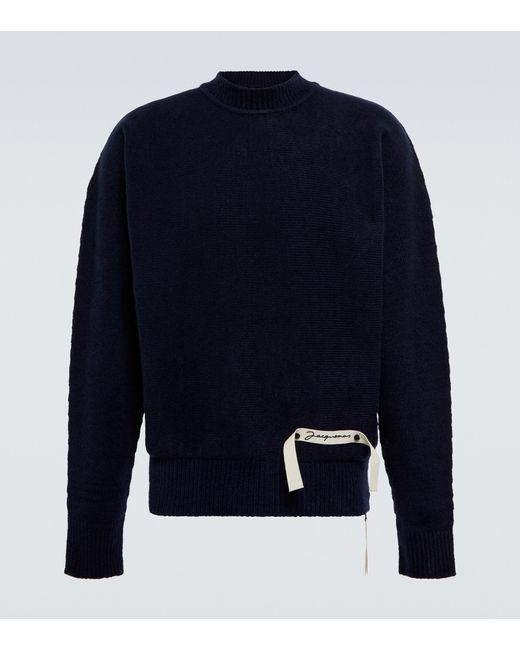 Jacquemus La Maille Gardian Logo Sweater in Dark Navy (Blue) for Men Lyst