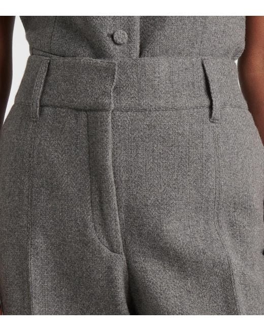 Gabriela Hearst Gray Rhein High-Rise Wool And Cashmere Flared Pants