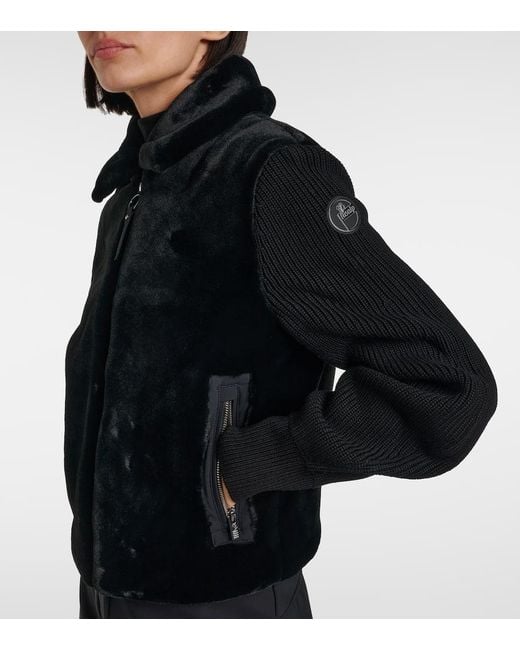 Fusalp Black Jacke Paige Aus Wolle Und Faux Shearling