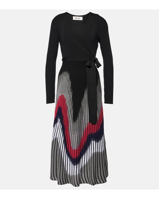 Diane von Furstenberg Black ‘Reiko’ Ribbed Dress