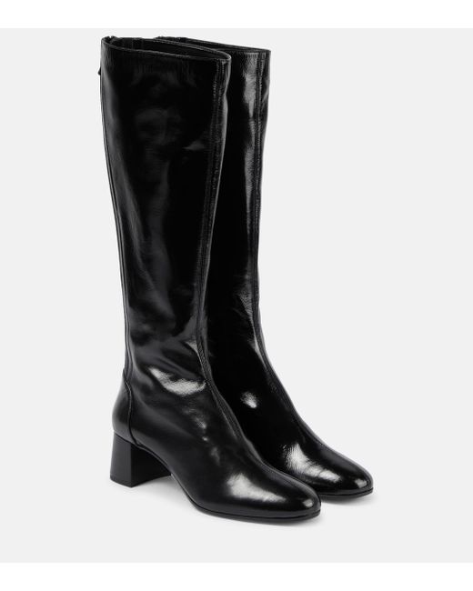 Aquazzura Black Saint Honore 50 Leather Knee-high Boots