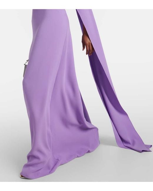 Robe Longue En Soie Melangee Oscar de la Renta en coloris Purple