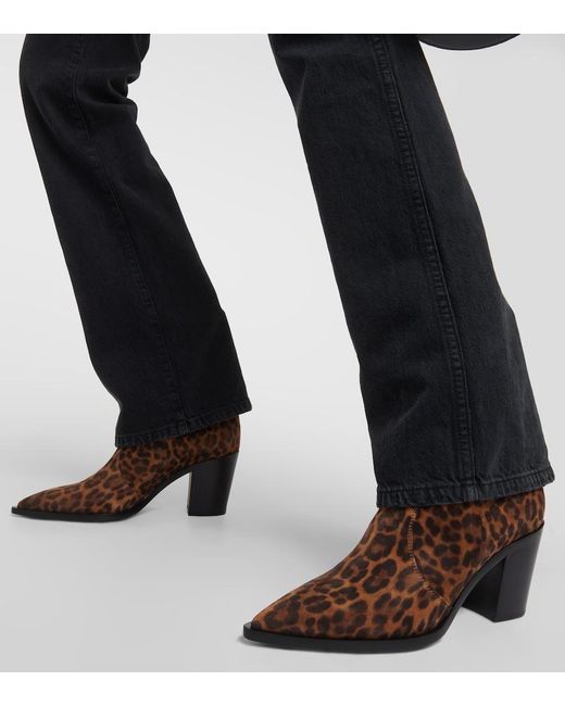 Gianvito Rossi Brown Denver Leopard-Print Leather Boots