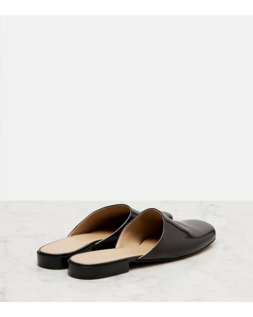 The Row Black Penelope Leather Mules