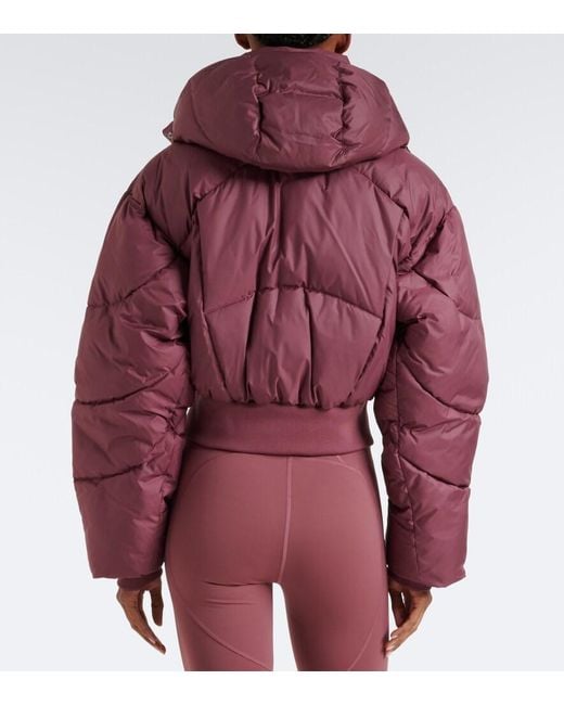 Adidas By Stella McCartney Red Cropped Puffer Jacket