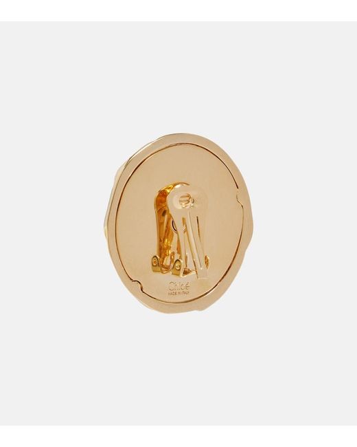 Chloé White Pleats Clip-On Earrings