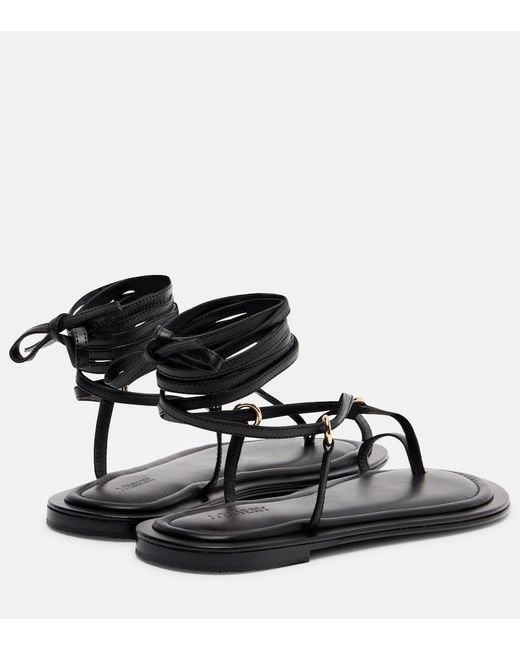 A.Emery Black Tesni Leather Sandals
