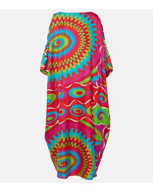 Emilio Pucci Red Bersaglio Silk Kaftan