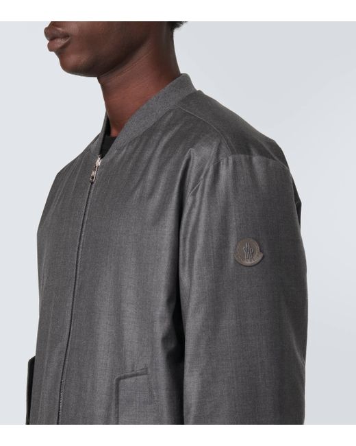 Moncler Gray Aver Reversible Virgin Wool Down Jacket for men