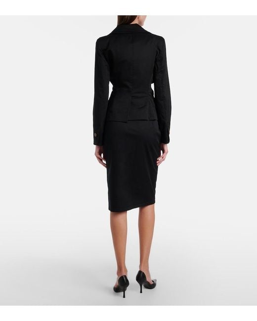 Vivienne Westwood Black Trouser Cotton-Blend Pencil Skirt