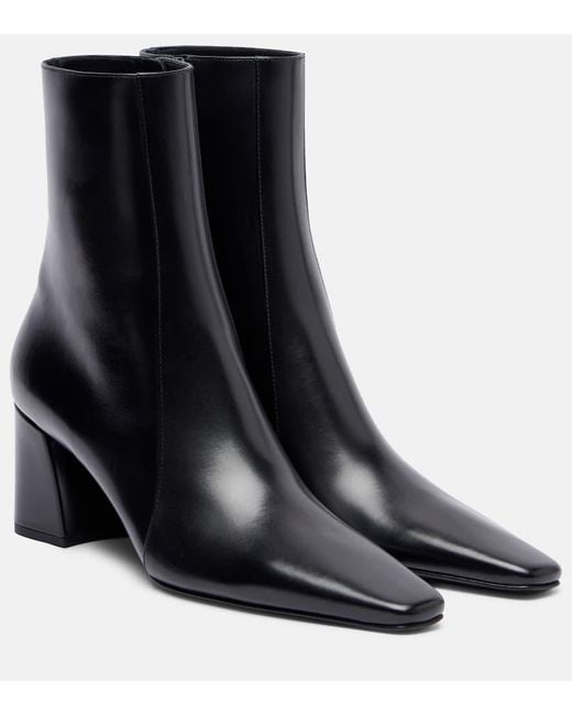Saint Laurent Black Rainer Leather Ankle Boots