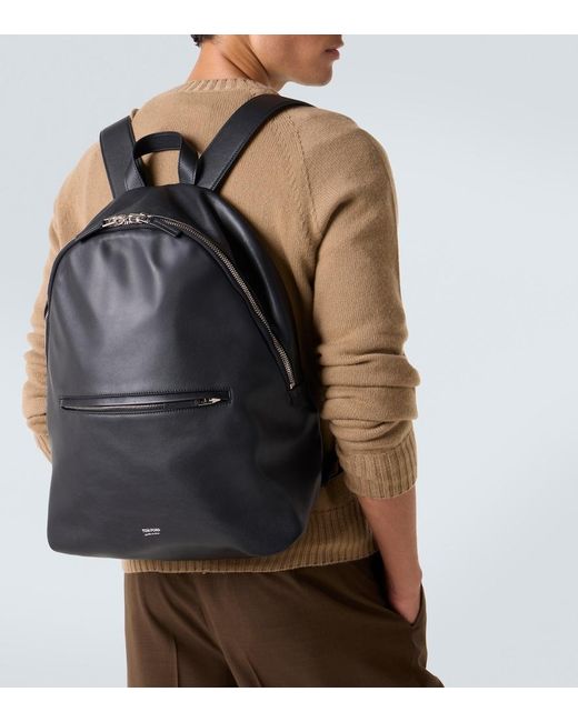 Tom Ford Black Leather Backpack for men