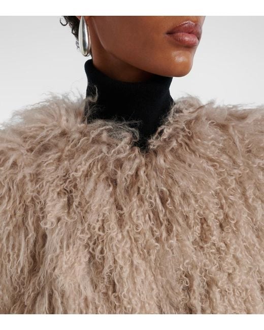 Yves Salomon Natural Shearling Coat