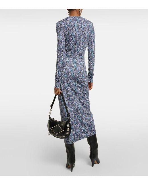 Isabel Marant Blue Jelina Floral Printed Jersey Midi Dress