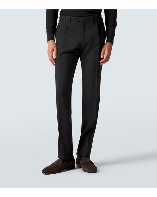 Kiton Black Wool Suit for men