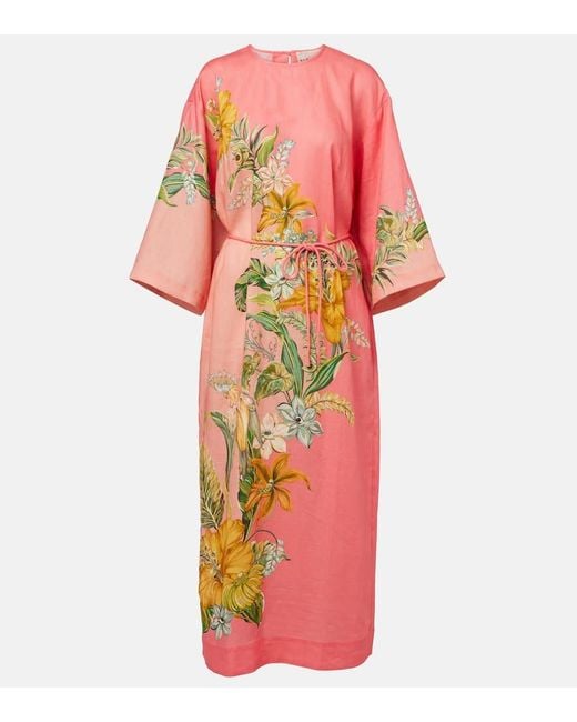 Robe Longue Anika A Fleurs ALÉMAIS en coloris Red