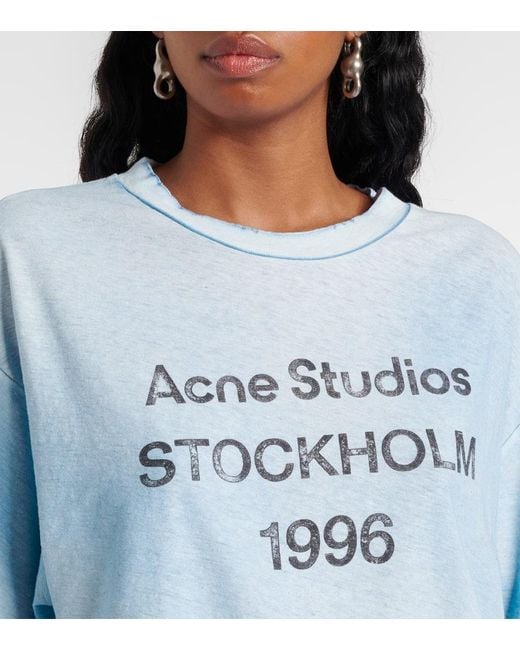 Acne Blue T-Shirt Aus Jersey