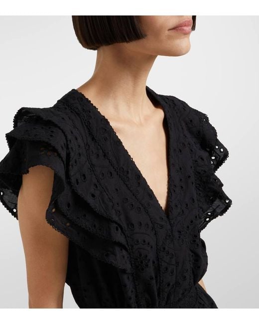 Poupette Black Camila Ruffled Minidress